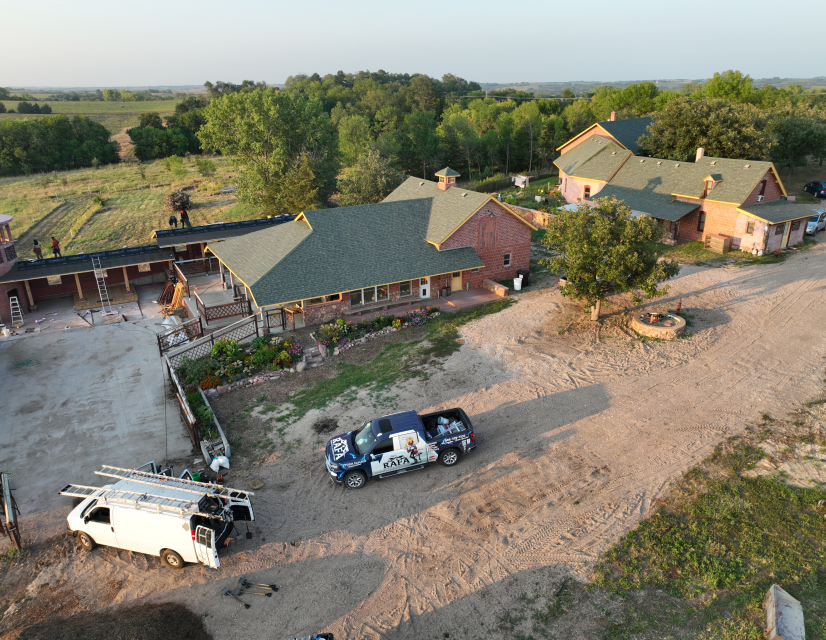 Large homes with new roofs.