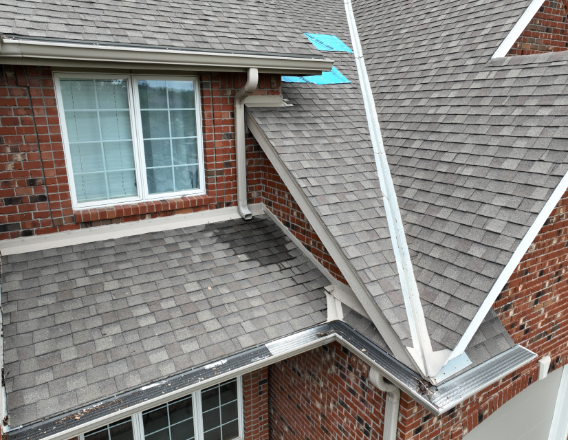 Close up of roof installation. 
